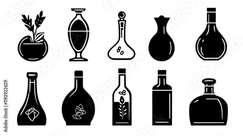 Collection of Balsamic vinegar vector icons, Balsamic vinegar vector art pattern