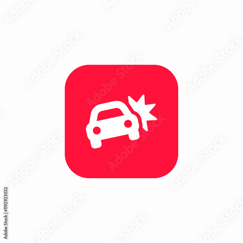 car crash accident icon sign vector