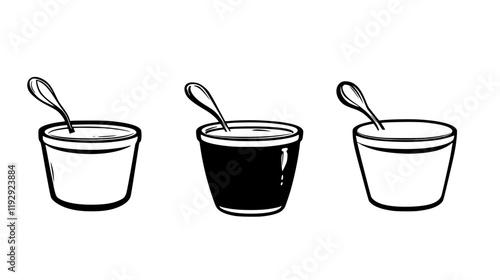 Collection of Condensed milk vector icons, Condensed milk vector art pattern