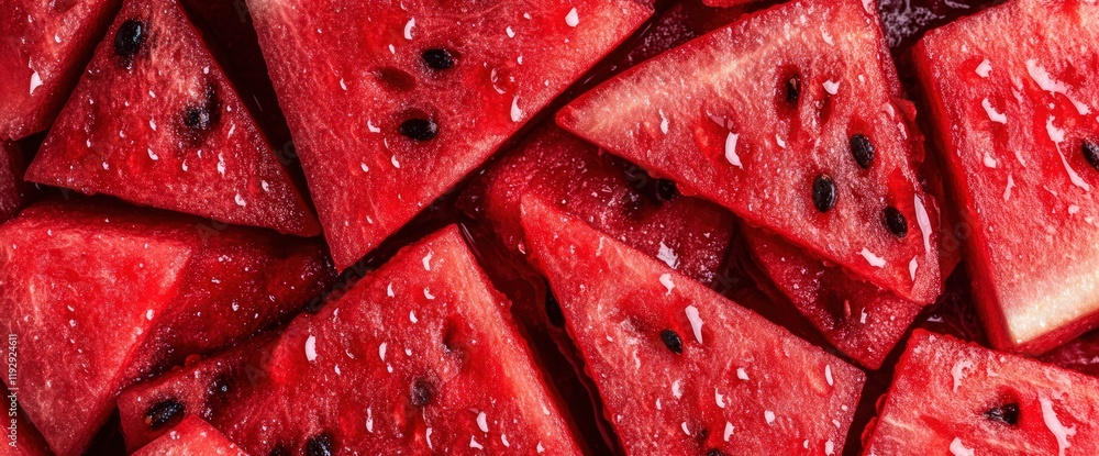 Fototapeta premium Close-up of juicy watermelon slices.