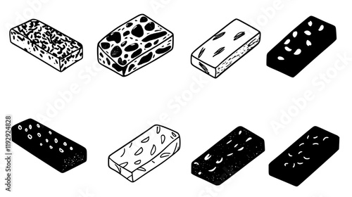 Collection of Granola bars digital art, Granola bars vector graphic, repetitive pattern