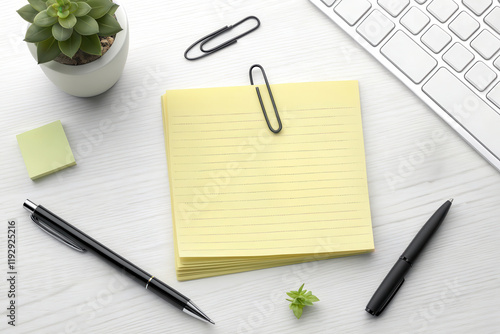 Creative workspace setup home office inspiration minimalist overhead view photo