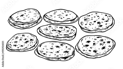 Collection of Naan digital art, Naan vector graphic, repetitive pattern