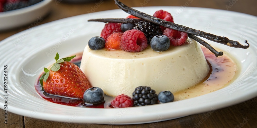 Vanilla Bean Panna Cotta with Berries Vanilla Bean Panna Cotta with Berries