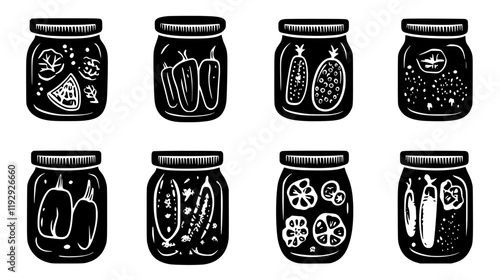 Collection of Pickled Vegetables digital art, Pickled Vegetables vector graphic, repetitive pattern