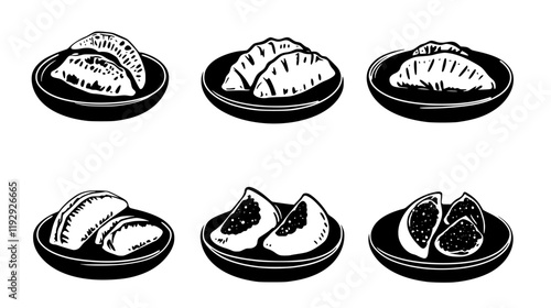 Collection of Pierogi digital art, Pierogi vector graphic, repetitive pattern