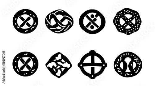 Collection of Pretzels digital art, Pretzels vector graphic, repetitive pattern