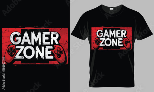 Gamer Zone - Video gaming typography vector T-shirt design. 
motivational and inscription quotes.
perfect for print item and bags, posters, cards. 
isolated on black background