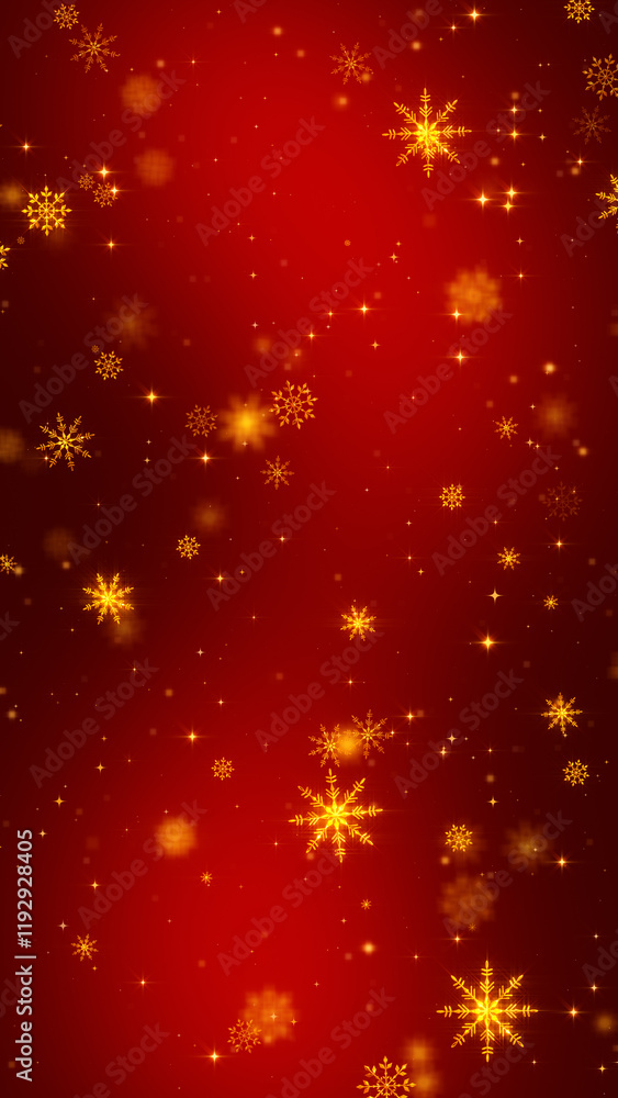chinese new year golden snow flakes red background with shiny glitter stars, celebration vertical social media design element chinese new year golden snow flakes red background with shiny glitter stars, celebration vertical social media design element