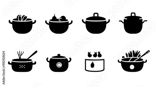Collection of Vegetable Soup vector icons, Vegetable Soup vector art pattern