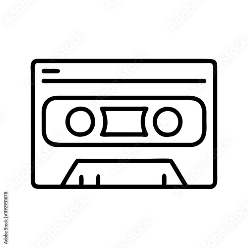 cassette tape icon, cassette tape line art - simple line art of cassette tape, perfect for cassette tape logos and icons and themed design