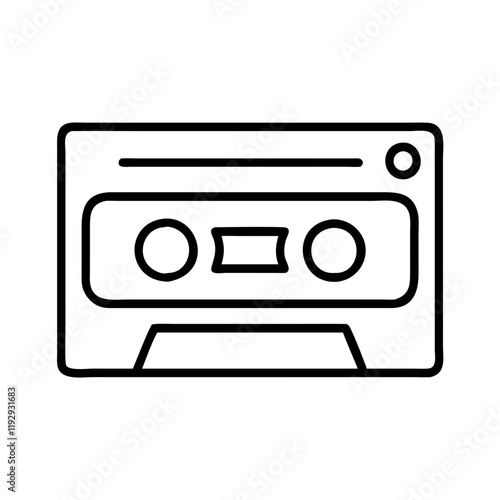 cassette tape icon, cassette tape line art - simple line art of cassette tape, perfect for cassette tape logos and icons and themed design