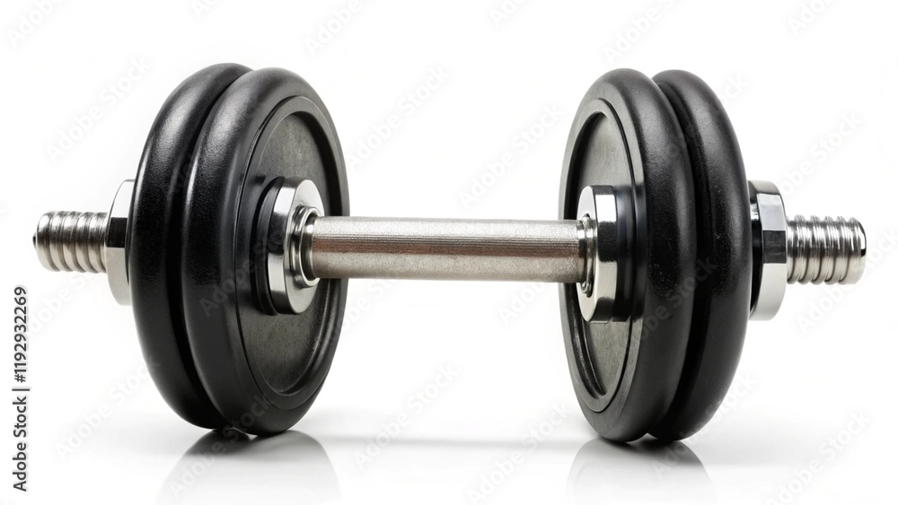 Black dumbbell isolated on white background
Black dumbbell isolated on white background
