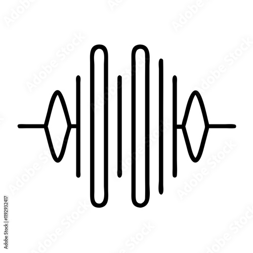 harmonic sound waves icon, harmonic sound waves line art - simple line art of harmonic sound waves, perfect for harmonic sound waves logos and icons and themed design