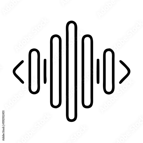 harmonic sound waves icon, harmonic sound waves line art - simple line art of harmonic sound waves, perfect for harmonic sound waves logos and icons and themed design