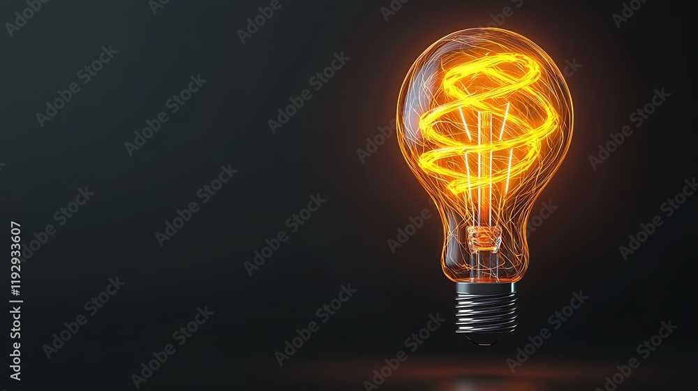 Glowing incandescent light bulb on dark background. Glowing incandescent light bulb on dark background.