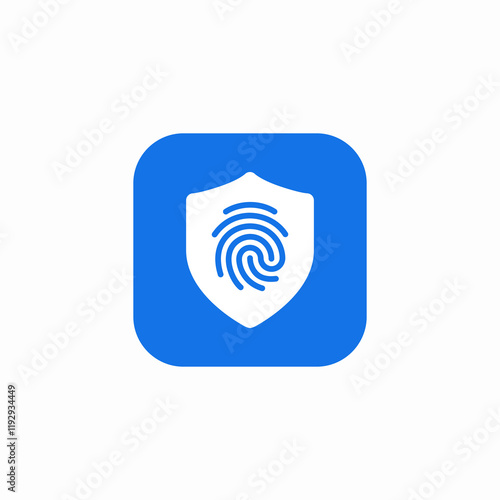 finger print protection icon sign vector