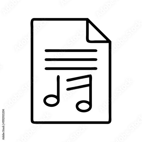 song lyrics sheet icon, song lyrics sheet line art - simple line art of song lyrics sheet, perfect for song lyrics sheet logos and icons and themed design