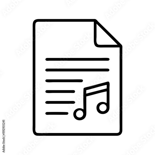 song lyrics sheet icon, song lyrics sheet line art - simple line art of song lyrics sheet, perfect for song lyrics sheet logos and icons and themed design