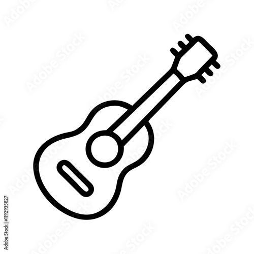 ukulele icon, ukulele line art - simple line art of ukulele, perfect for ukulele logos and icons and themed design