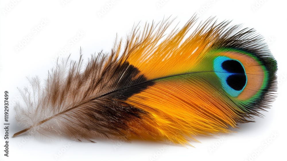 Obraz premium Close Up Feather on White