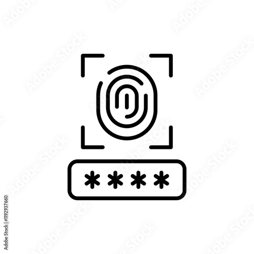 Fingerprint authenticator outline icons, minimalist vector illustration ,simple transparent graphic element .Isolated on white background