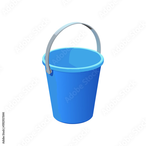 blue bucket isolated on white