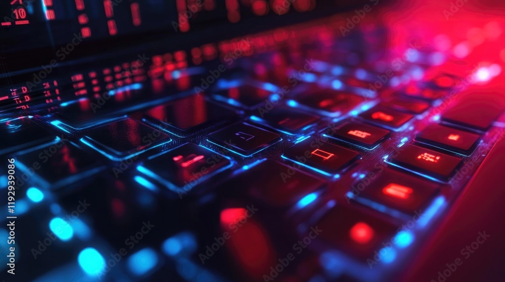 Cyberpunk Keyboard: Neon Lights and Digital Dreams Cyberpunk Keyboard: Neon Lights and Digital Dreams