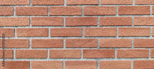 High resolution Red Brick Wall Texture with Horizontal Rectangular Bricks in the background