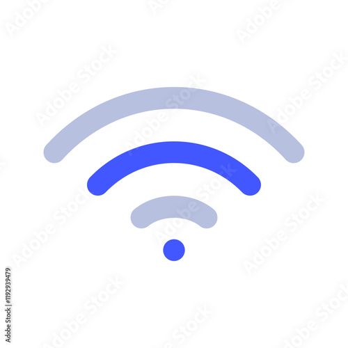 Stylized Wi-Fi Signal Icon in Blue photo