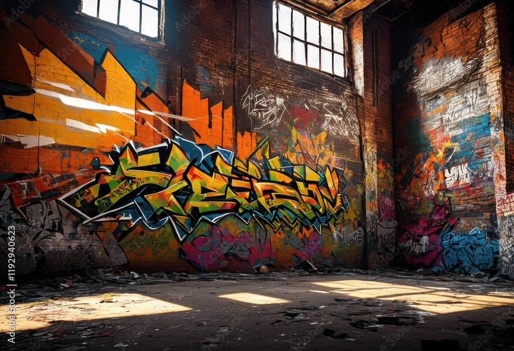 Fototapeta premium textured urban backdrops featuring multi hued graphical rustic surfaces ideal creating dynamic architectural product, aesthetic, background, cityscape