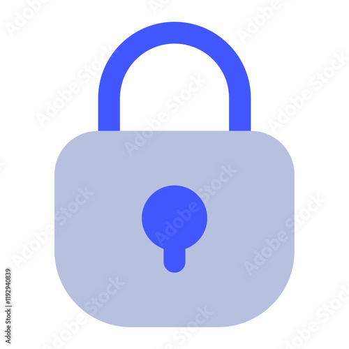 Simple Blue Lock Icon for Security Representation