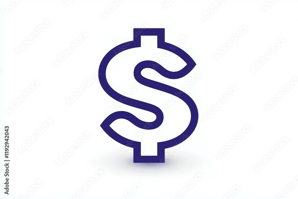 Bold graphic of a blue dollar symbol on a white background Bold graphic of a blue dollar symbol on a white background