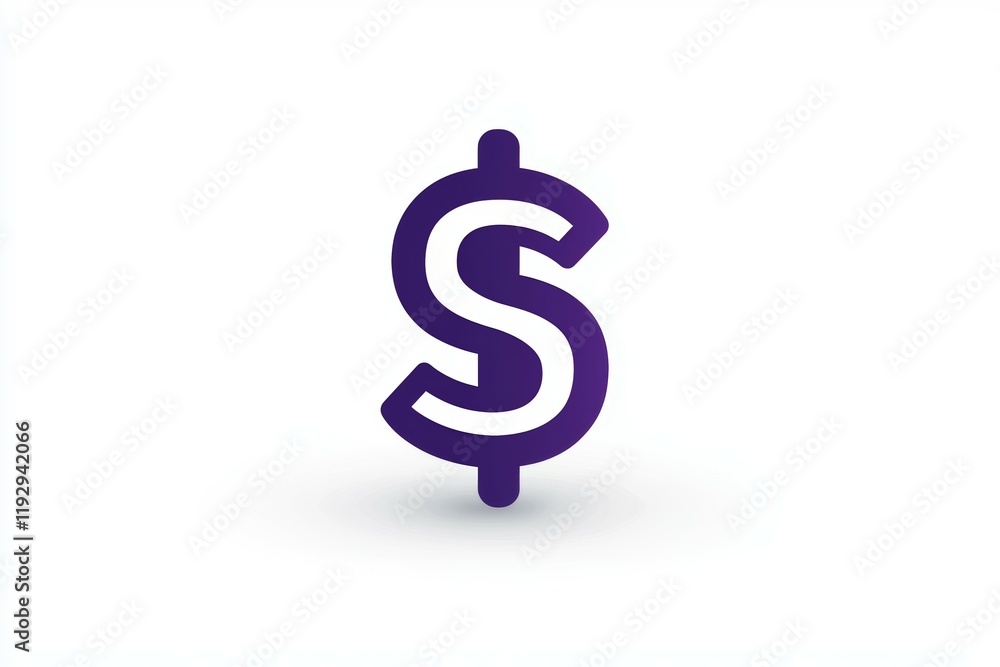 Purple dollar sign icon on white background Purple dollar sign icon on white background