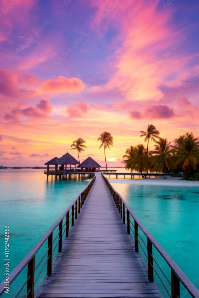 Fototapeta premium bridge in resort on nature background