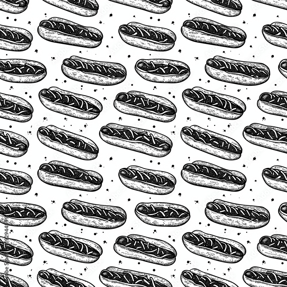 hot dog seamless pattern hot dog seamless pattern