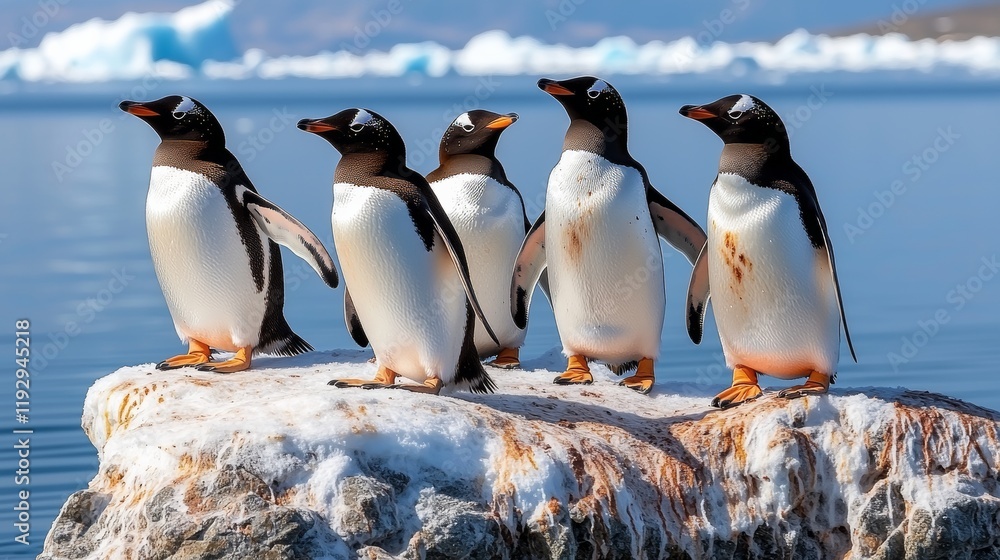 Obraz premium Penguins Standing on a Rock