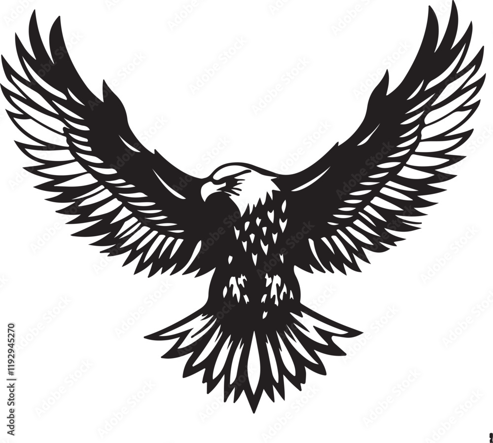 Fototapeta premium Majestic Eagle in Flight Silhouette