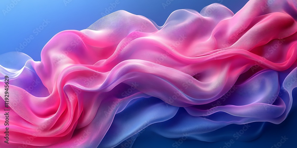 Obraz premium Pink blue fabric flows, abstract background. Design texture