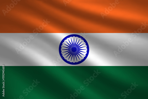 Flag of India silk background. Wavy textile vector icon. Best for mobile apps, UI and web design.