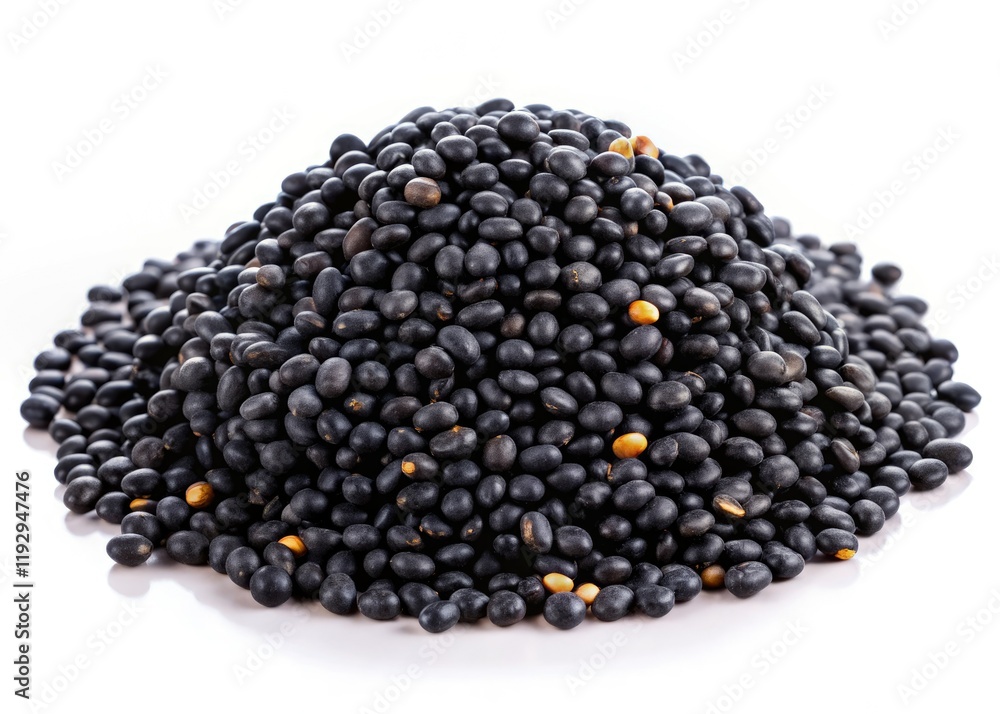 Unpolished black gram pulses (Vigna mungo) isolated, a candid close-up. Unpolished black gram pulses (Vigna mungo) isolated, a candid close-up.