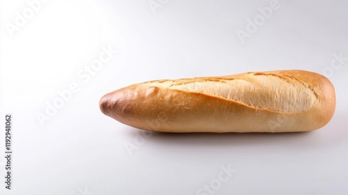 Fresh Baguette on White Background. Generative AI photo