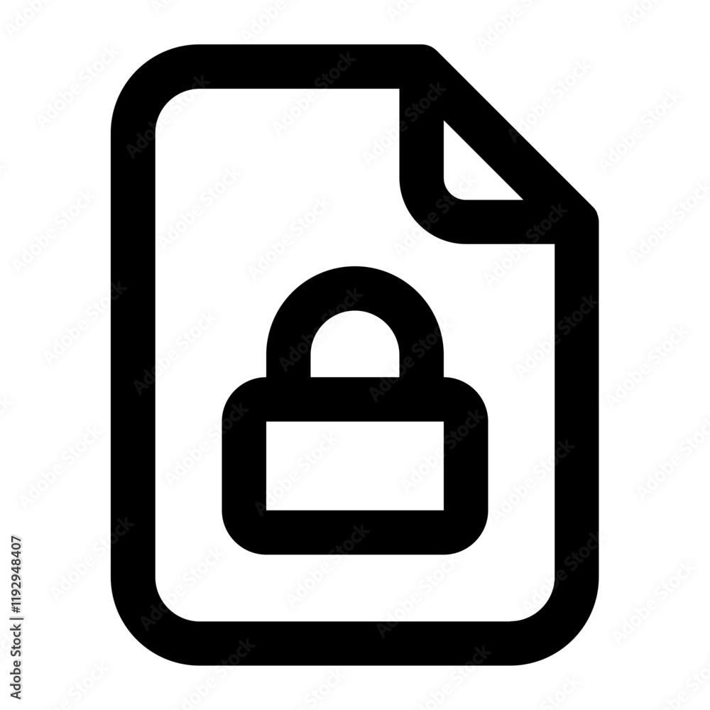 Secure Document Icon with Lock Secure Document Icon with Lock