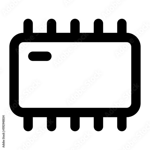 Stylized Microchip Icon for Technology Design