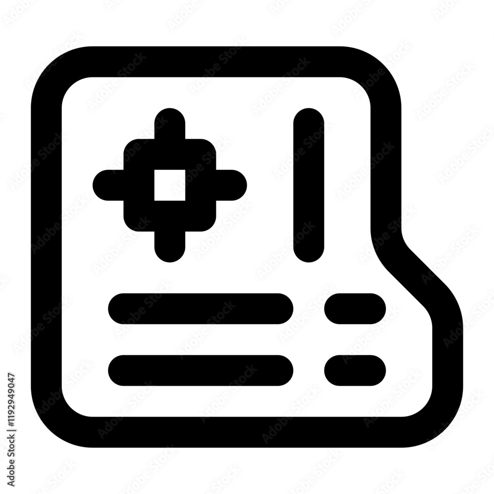 Fototapeta premium Minimalist Medical Record Icon for Digital Use