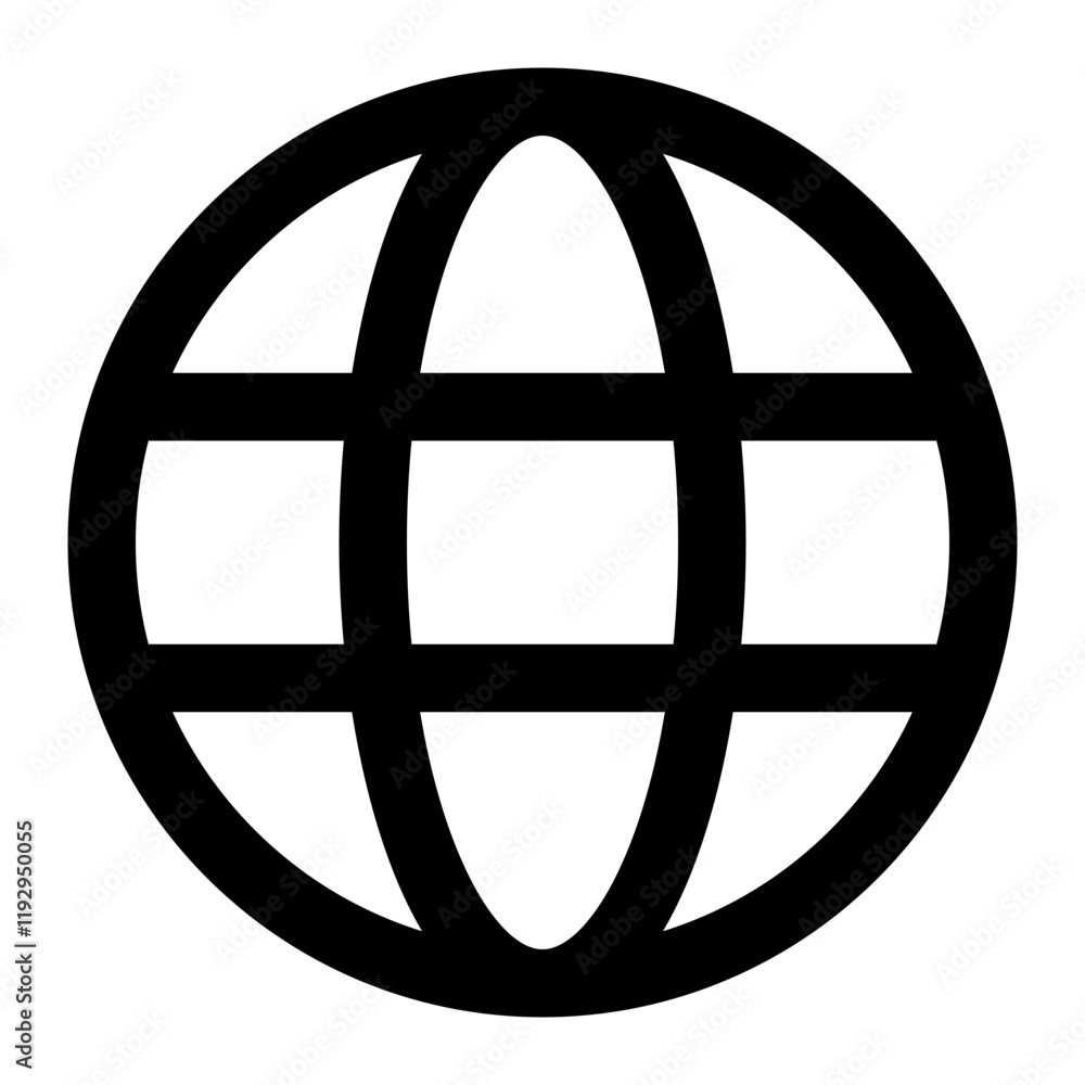Simple Black Globe Icon Simple Black Globe Icon