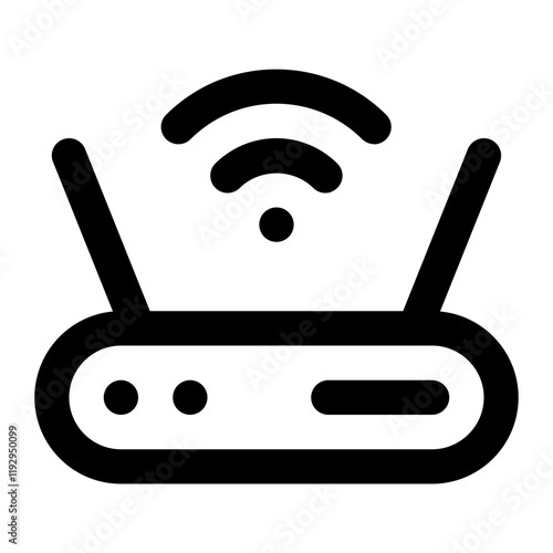 Modern Wireless Router with Antennas