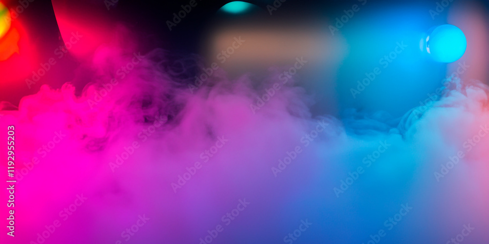 Abstract colorful background with smoke and lighting effects from behind background light Abstract colorful background with smoke and lighting effects from behind background light
