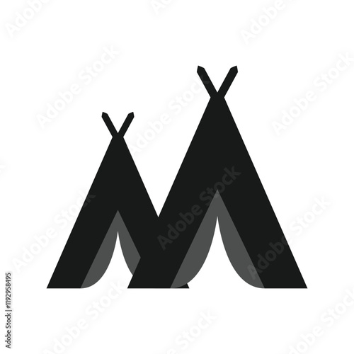 Tent icon logo design template isolated illustration