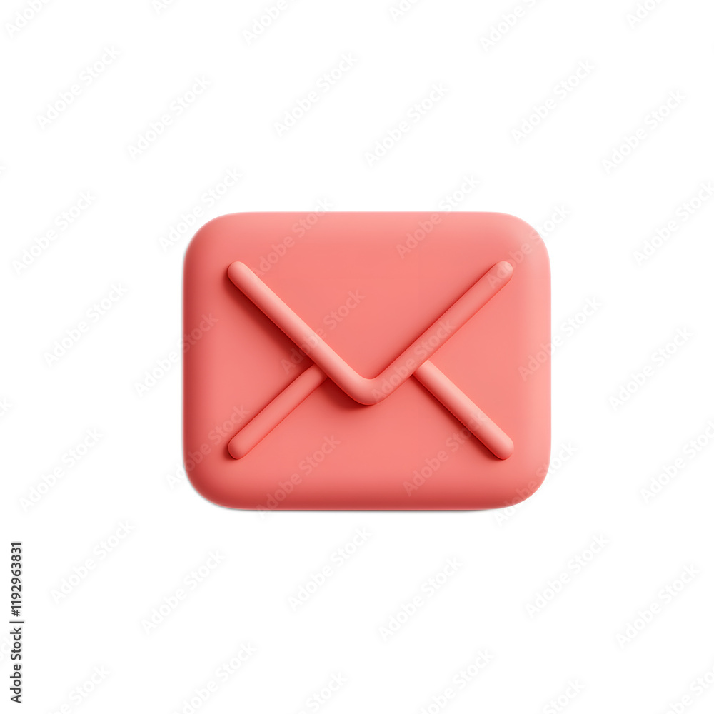 Minimalistic Pink Email Envelope Icon for Digital Communication Minimalistic Pink Email Envelope Icon for Digital Communication